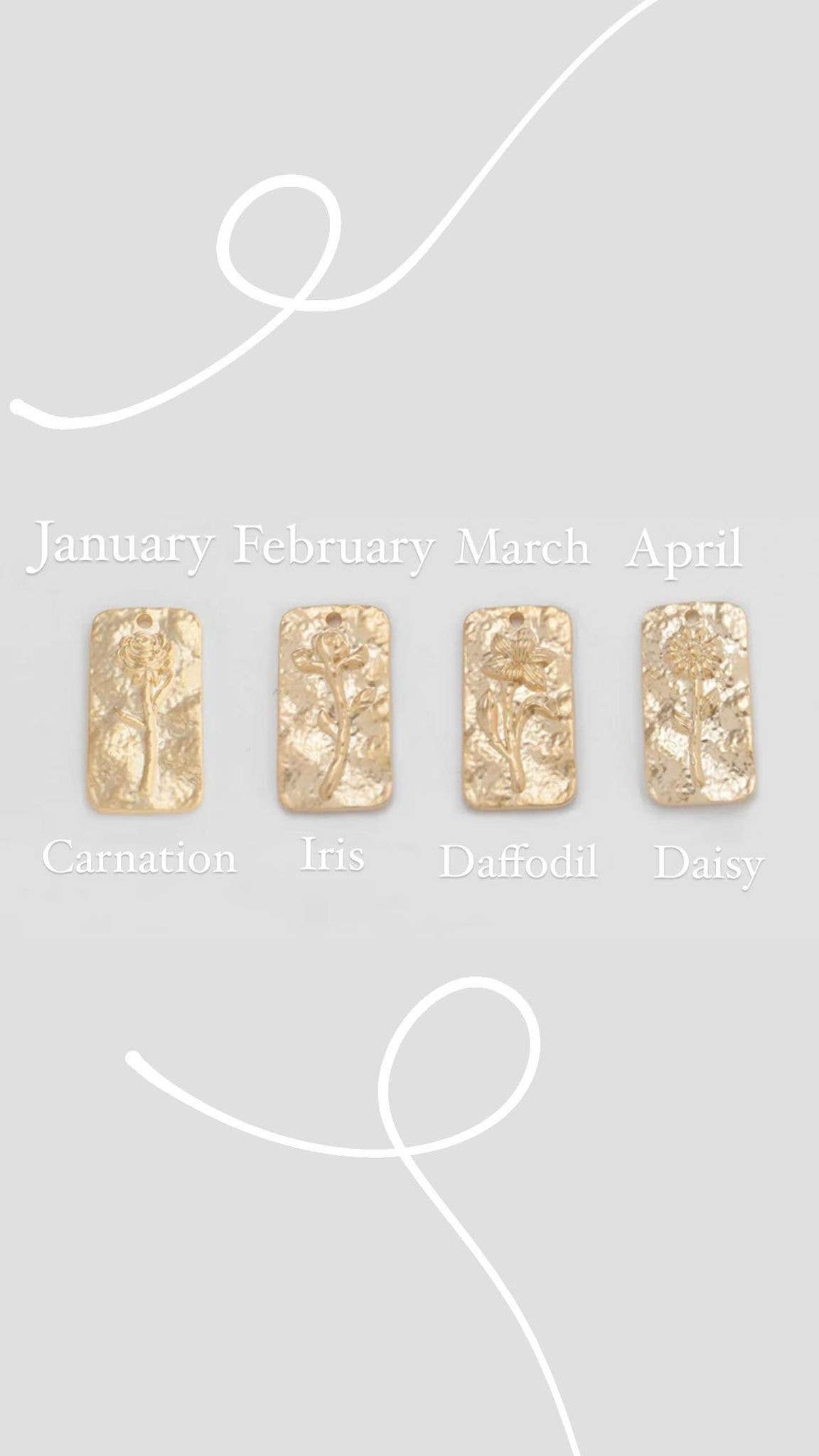 Birth Month Flower Necklace