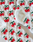 Women's Vintage Cherry Socks: White