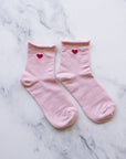 Women's Amelia Little Heart Shape Socks: Black