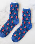Retro Strawberry Casual Socks: Pink/Strawberry