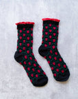 Romantic Floral Socks: Cream/Blue