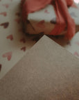 RED HEARTS Kraft Wrapping Paper