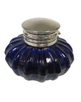 3" Vintage Reproduction Glass Inkwell - Cobalt Blue