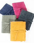 Suede Journal W/ Organic Cotton Paper Large: Dark Blue