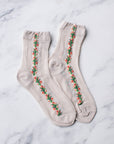 Floral Mesh casual socks: Beige