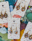Artist Messy Paint Palette Earrings: Dark Brown