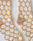 Full of Daisy Casual Socks: Rust