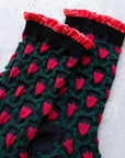 Romantic Floral Socks: Cream/Blue