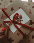 RED HEARTS Kraft Wrapping Paper
