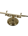 3-1/2" Polished Brass Pen Holder w/ Bone Nib Pen
