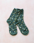Garden Flower Socks: Ivory