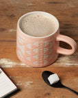 Danica Studio Pink Imprint Stoneware Mugs 12 oz