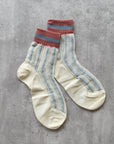 Ankle Mesh Striped Casual Socks: Lilac