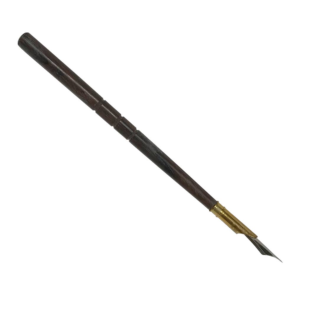 6" Turned Sheesham Wood with Nib Pen Antique Reproduction