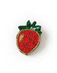 Handmade Beaded Brooch Pin - Beaded Strawberry