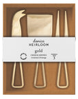 Gold Cheese Knives Set of 3