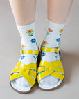 Favorite Flower Casual Socks: Mustard