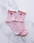 Women's Amelia Little Heart Shape Socks: Black