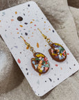 Artist Messy Paint Palette Earrings: Dark Brown