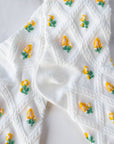 Floral Casual Socks: Cream/Pink