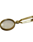 Antiqued Brass Magnifying Glass with Folding Handle, 4-3/4”