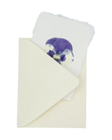 real pansy imprint note card