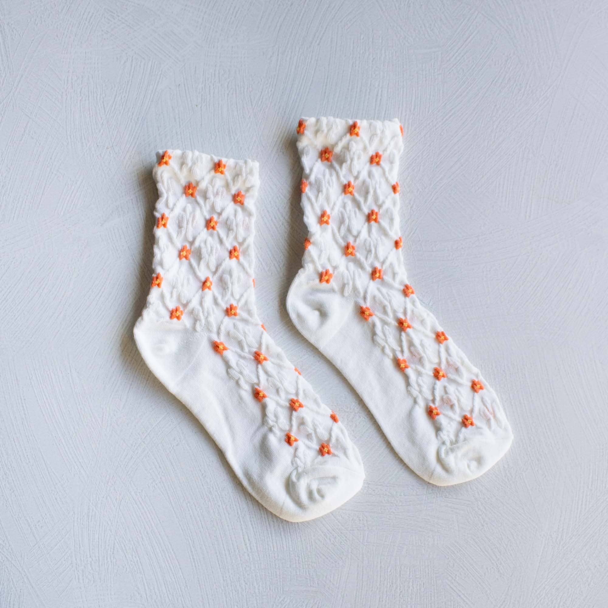 Blossom Casual Socks: Lilac/Ivory