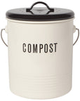 Steel Compost Bin Vintage Ivory - 1.25 Gallon