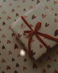 RED HEARTS Kraft Wrapping Paper