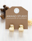 Hammered Vintage Style Hoops: Yellow Gold