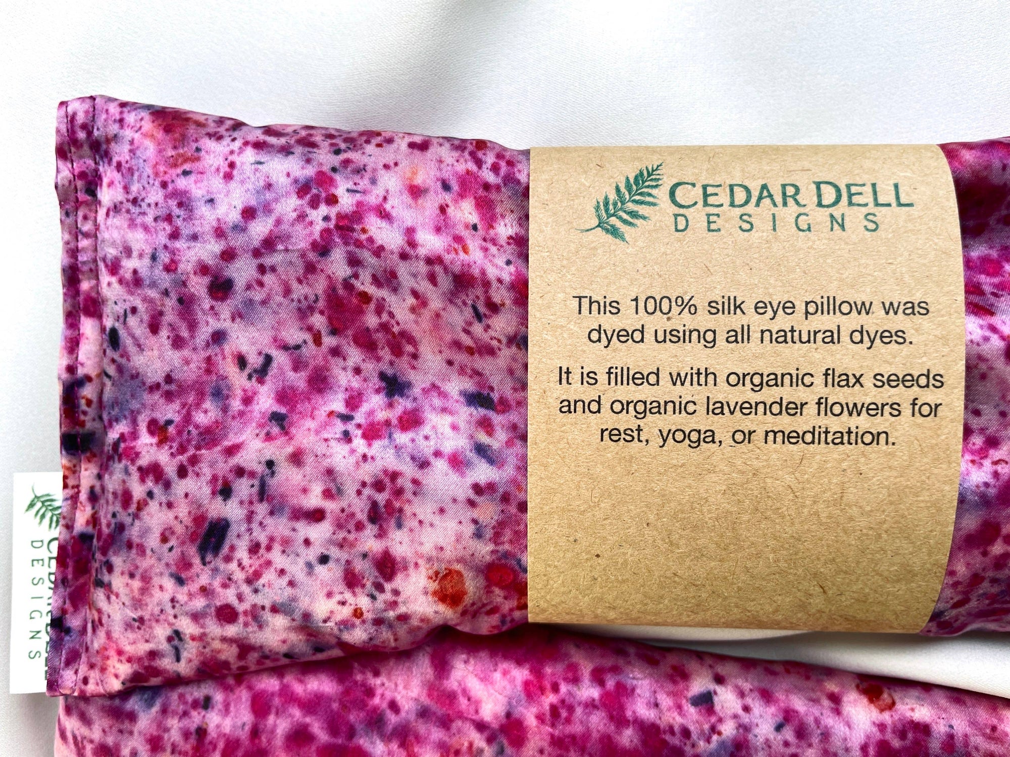 Naturally Dyed Silk Eye Pillow with Organic Filling: Multicolor Speckes