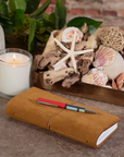 Suede Journal W/ Organic Cotton Paper Small: Cognac