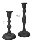 Cast Iron Handmade Taper Candle Holders - 7"