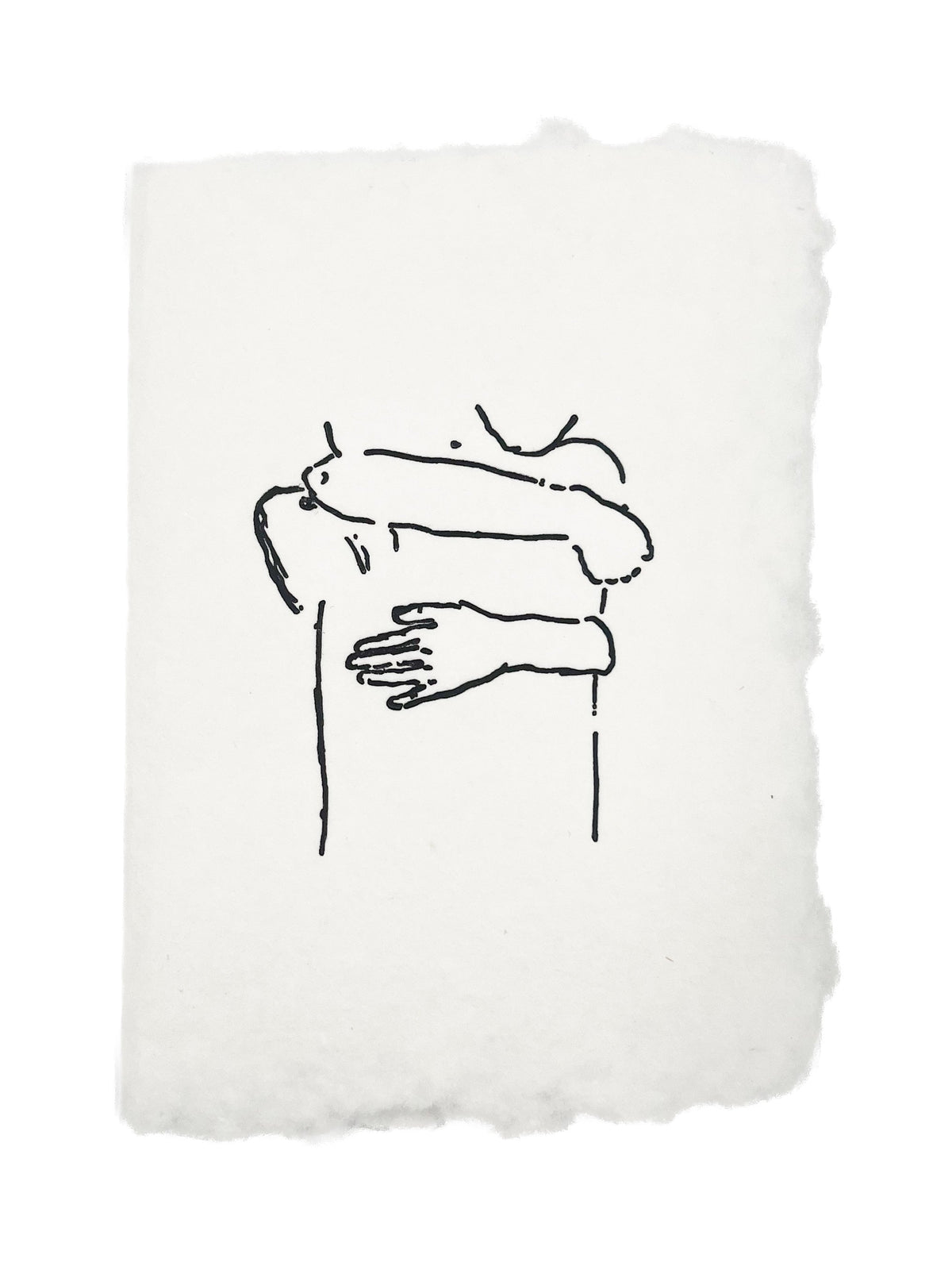 Holiday illustration card with black hand-washing or soap sketch on white paper