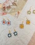 Quilt Block Dangle Earrings: Wild Prairie