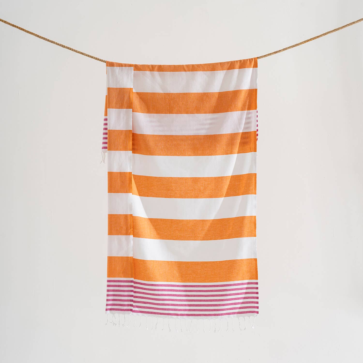 Light Weight 100% Cotton Beach Towels - Orange/Pink