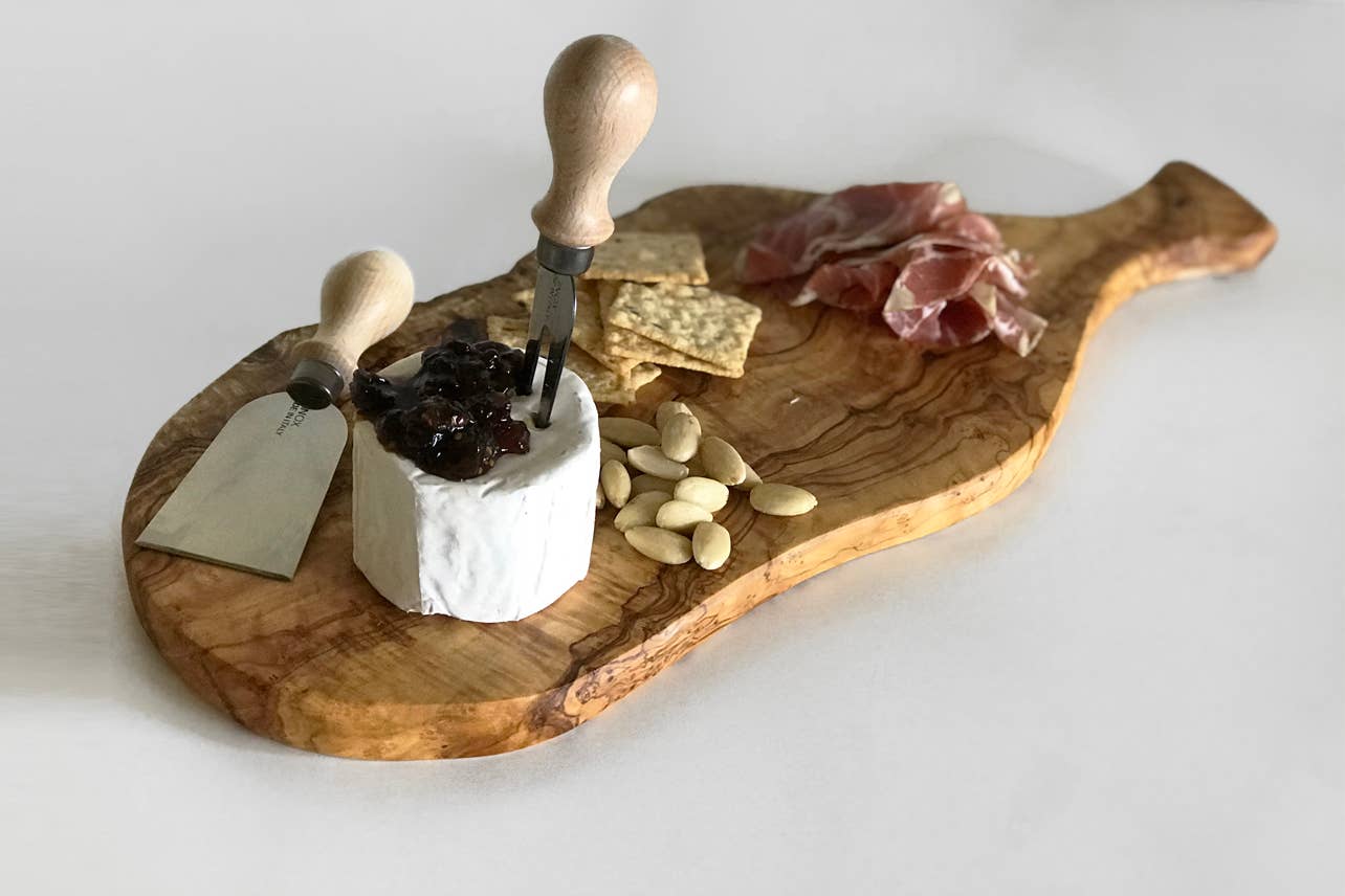 Italian Olivewood Charcuterie and Cheese Paddle Board: Small (9-11'')