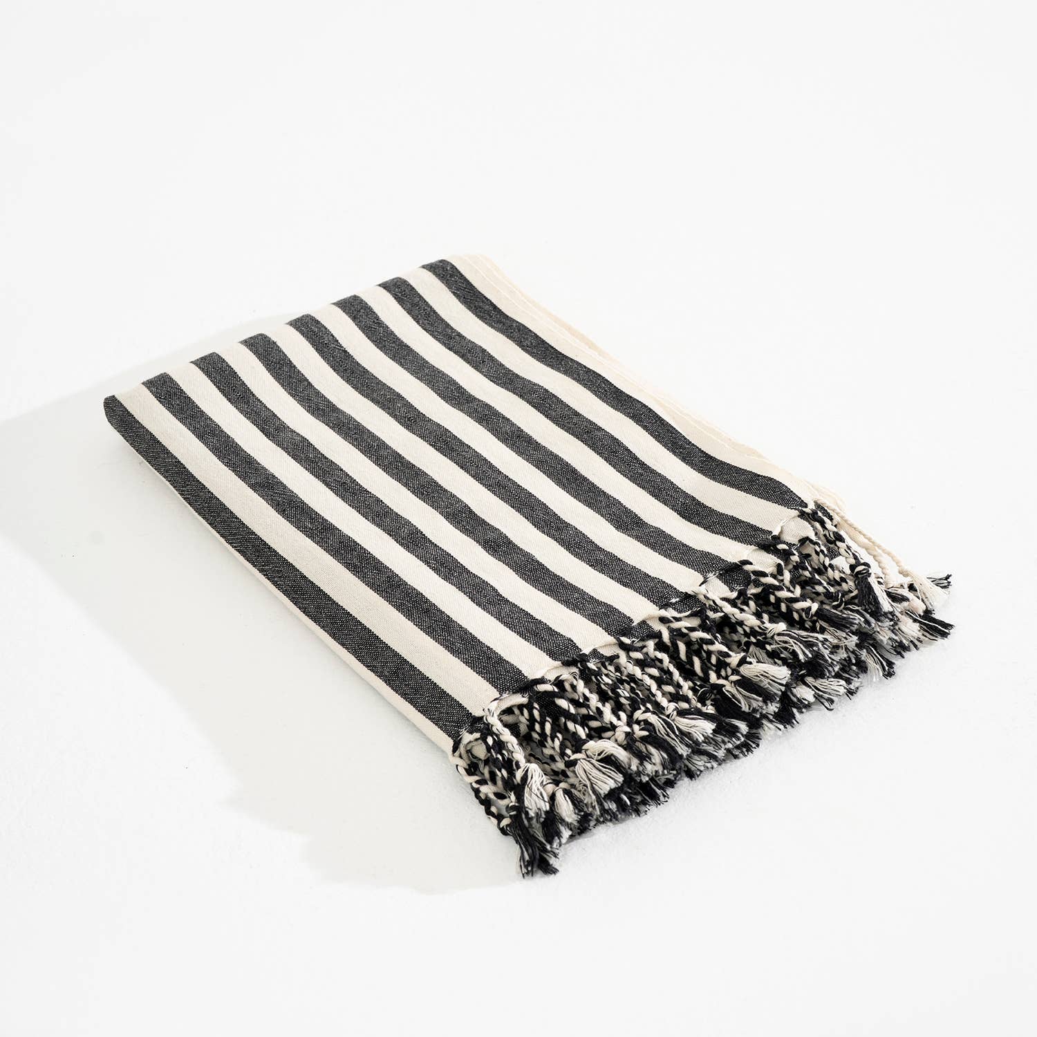 Light Weight 100% Cotton Beach Towels - Black/Cream