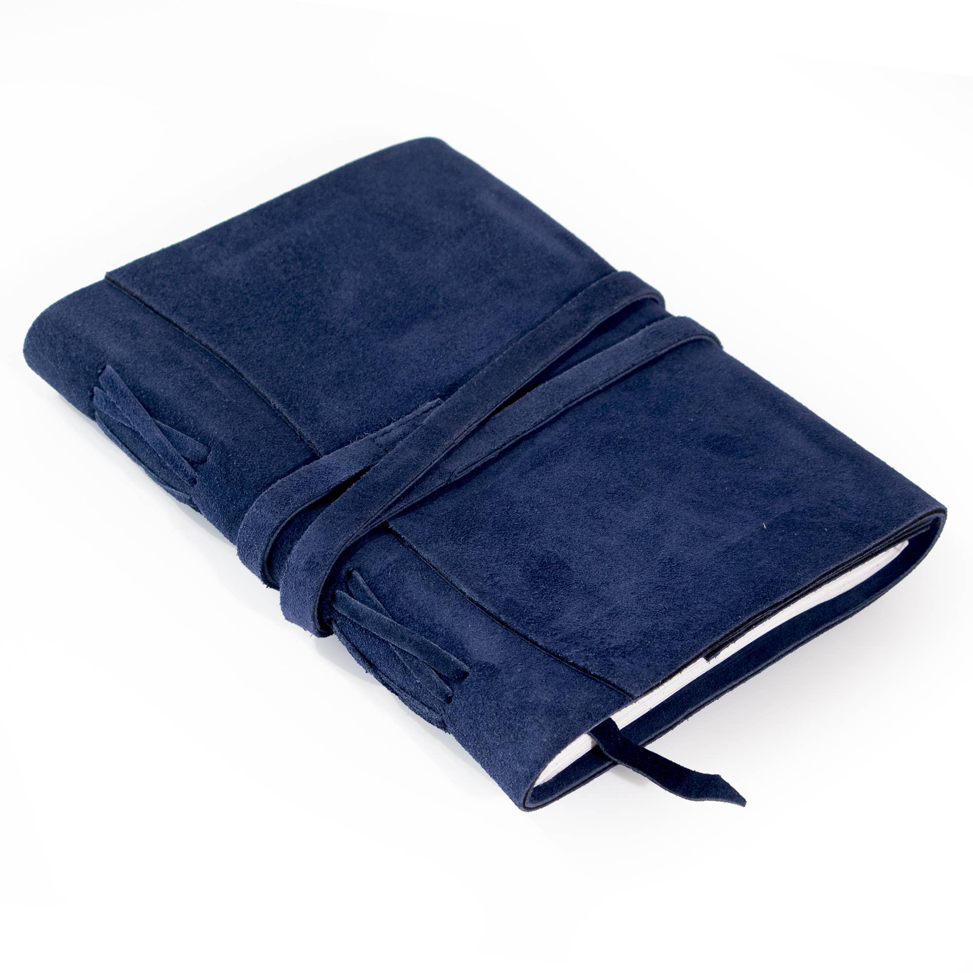 Suede Journal W/ Organic Cotton Paper Large: Dark Blue
