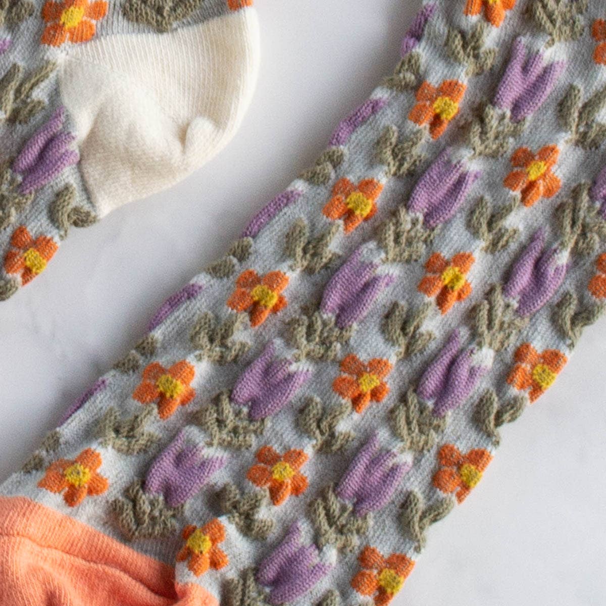 Vintage Floral Casual Socks: Bule/Navy