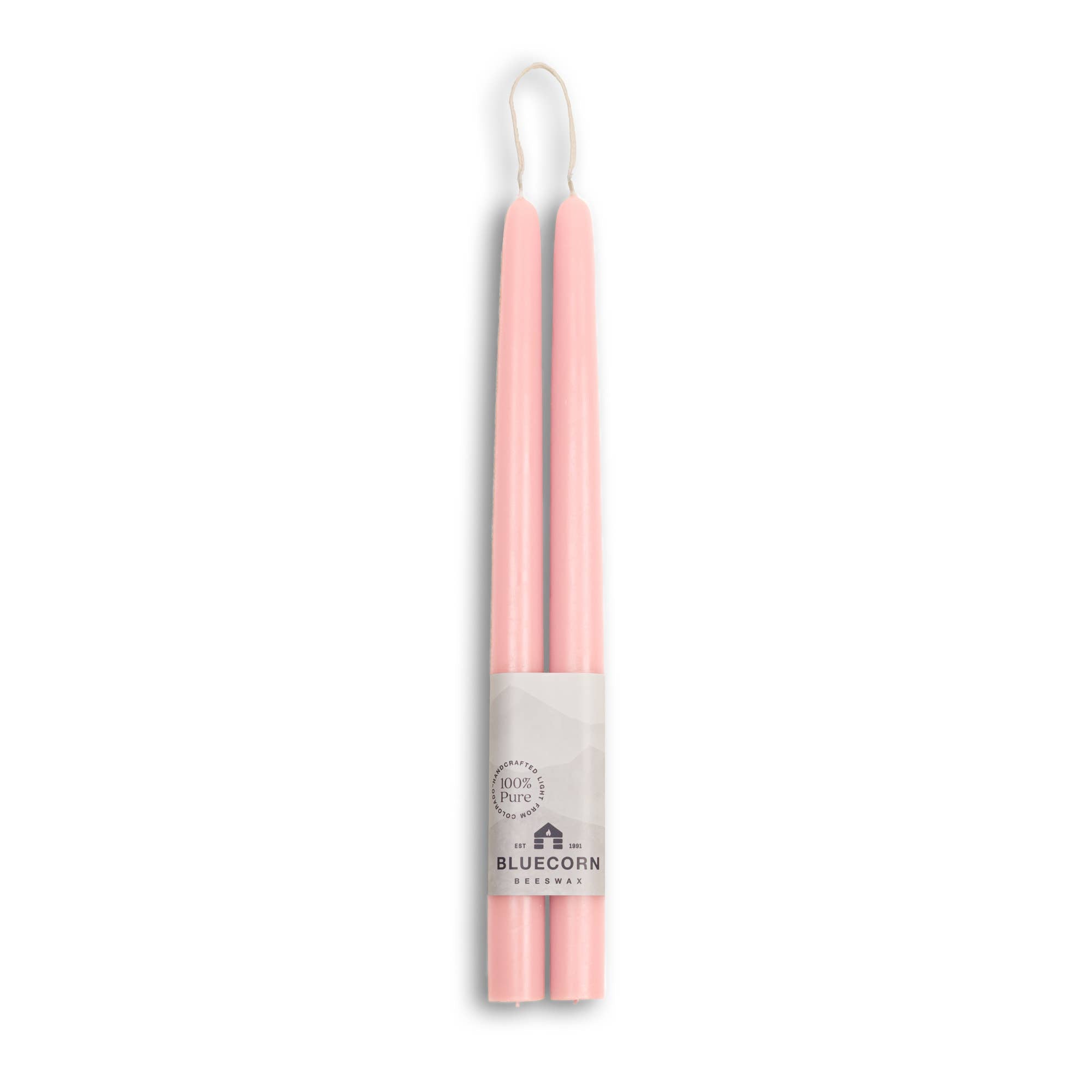 Beeswax Taper Candles – Dripless &amp; Handmade in USA: Dusty Rose / 8"