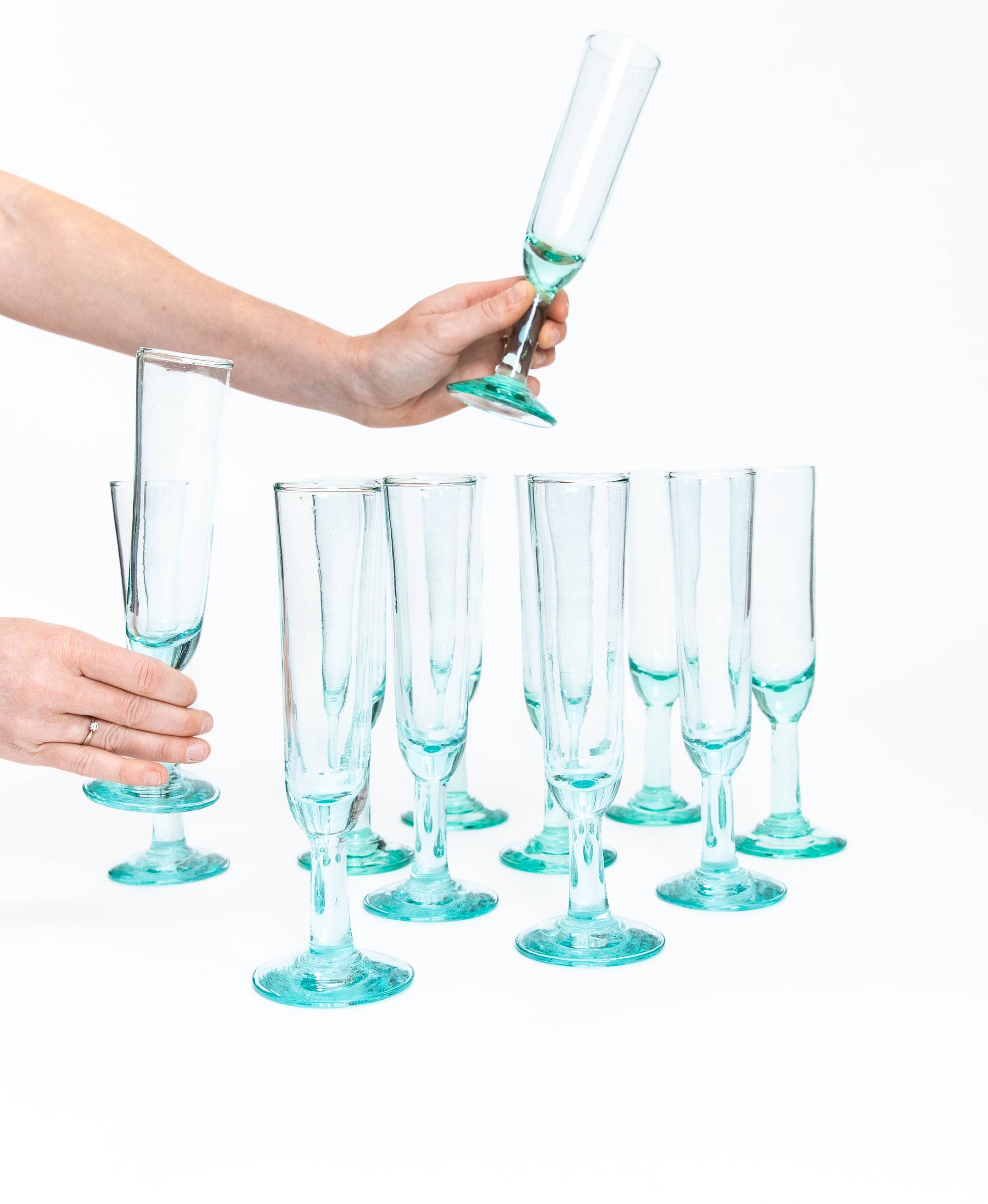 Handblown Champagne Flute Glass