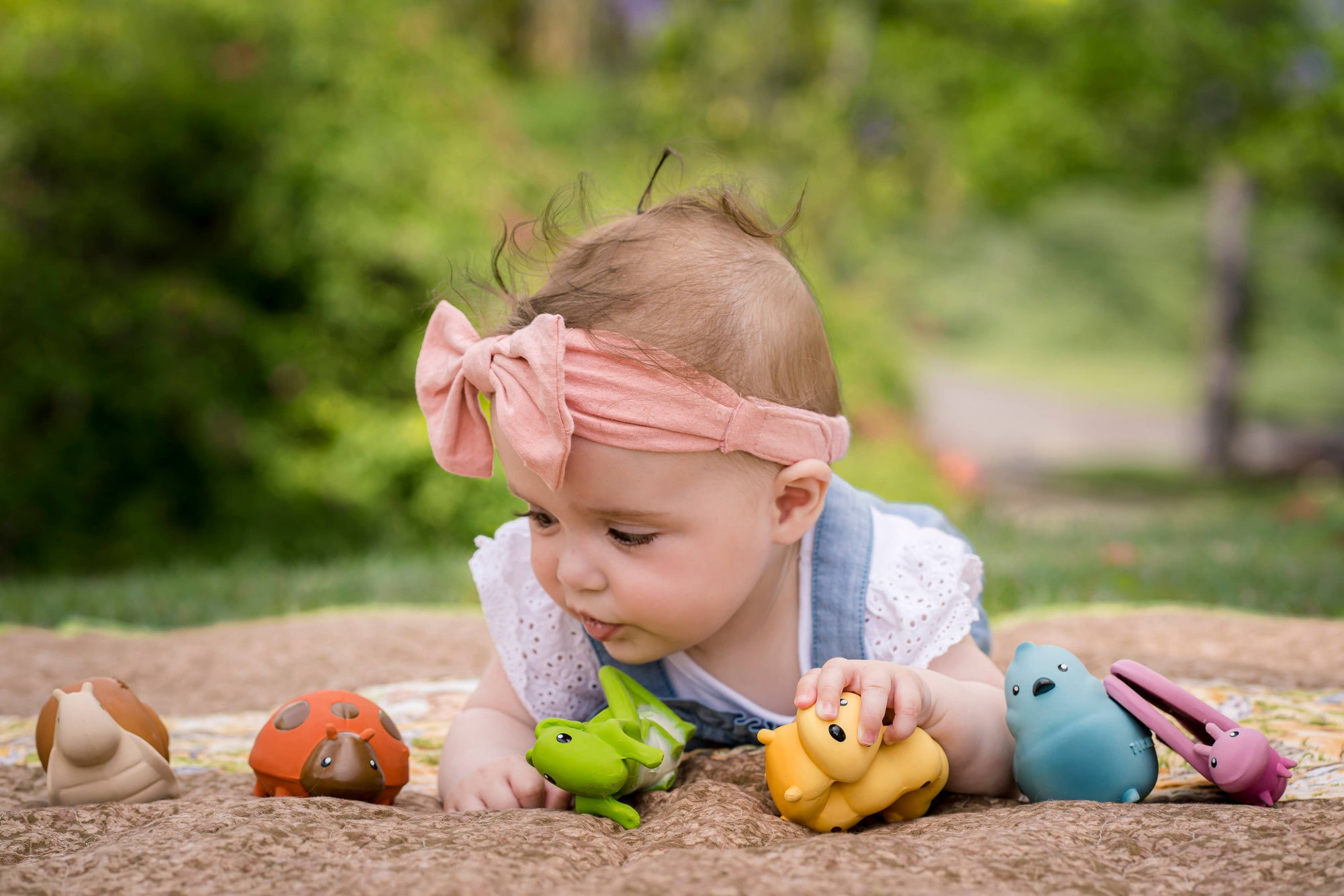 Grasshopper Natural Rubber Teether, Rattle &amp; Bath Toy