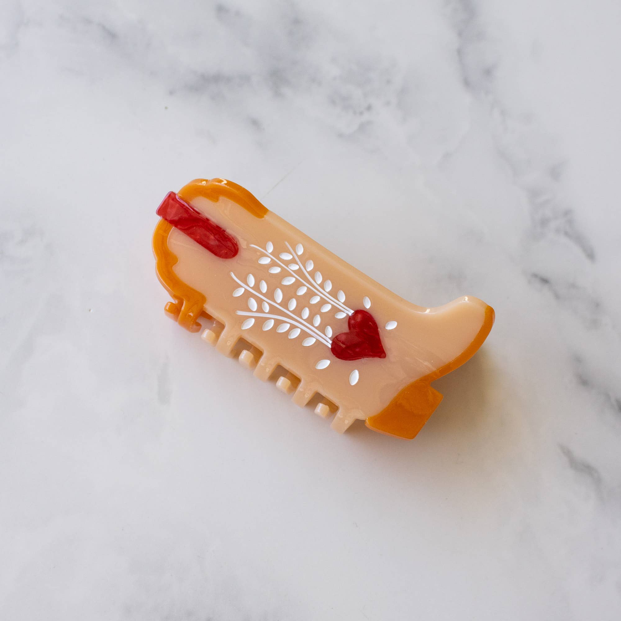 Eco My Sweet Heart Cowboy Boots Hair Claw Clip: Mint Caramel