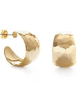 Hammered Vintage Style Hoops: Yellow Gold