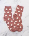 Women's Polka Dots Puff Casual Socks: Pink