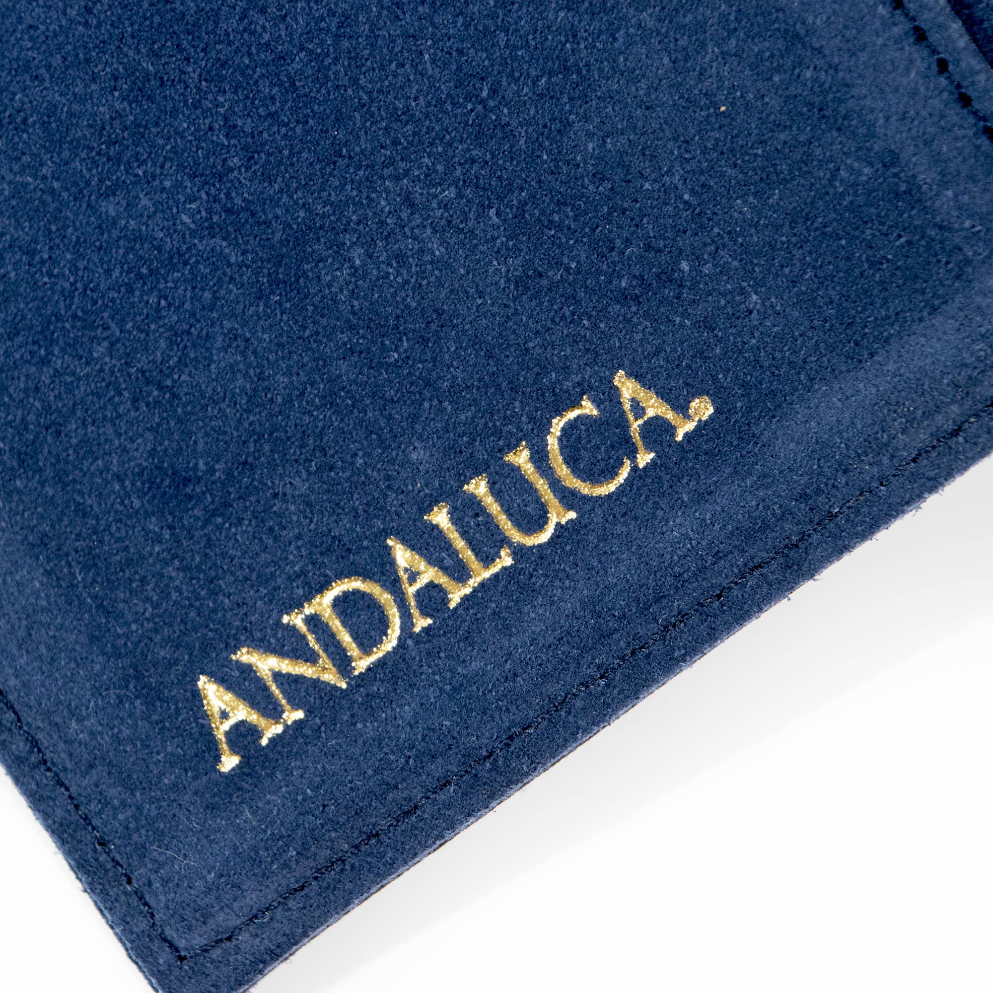 Suede Journal W/ Organic Cotton Paper Large: Dark Blue