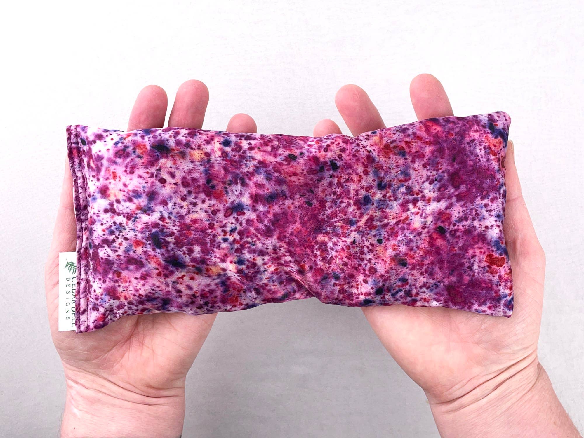Naturally Dyed Silk Eye Pillow with Organic Filling: Multicolor Speckes