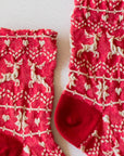 Christmas Glitter Casual Crew Socks: Dark Brown