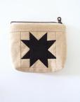 Sawtooth Quilted Sewing Pouch – Black Star Zipper Bag